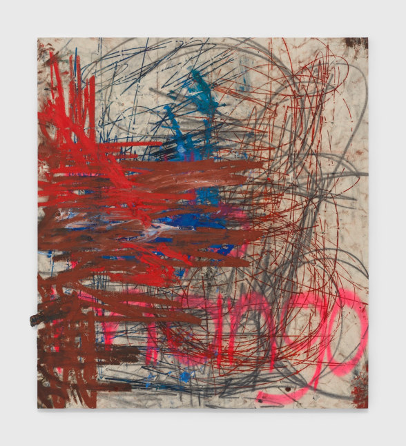 (untitled) ethics &amp;amp; aesthetics, 2020

&amp;oacute;leo, &amp;oacute;leo en barra, grafito y pintura en aerosol sobre lienzo

185 x 165 cm.