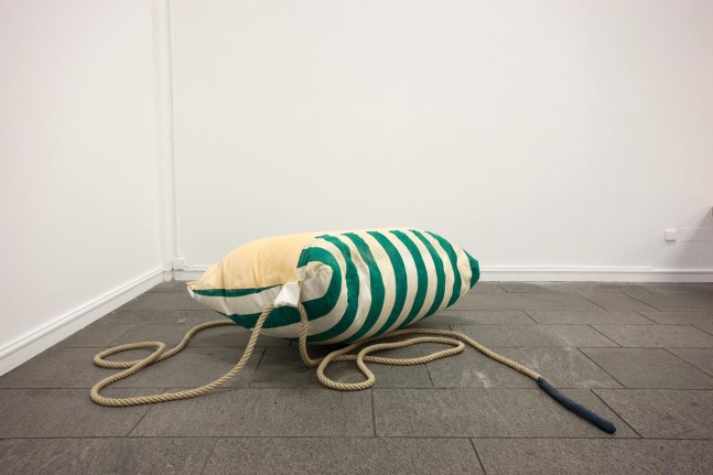 fluffing the pillows c (gurney, silo), 2012

fabric, rubber, pleather, hemp rope, chromed pole
variable&amp;nbsp;dimensions

&amp;nbsp;

&amp;nbsp;