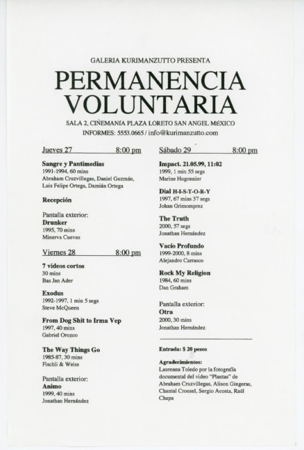 	permanencia voluntaria, cineman&amp;iacute;a plaza loreto, mexico city, 2000
