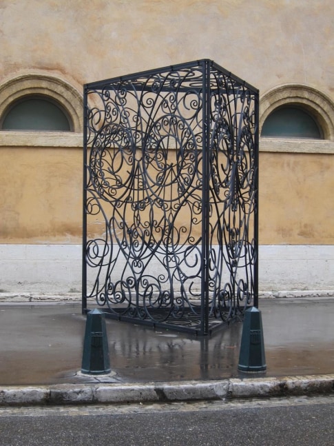 personal cage 4, 2013

welded and forged steel, matte black automotive paint

118.11 x 47.24 in.

&amp;nbsp;