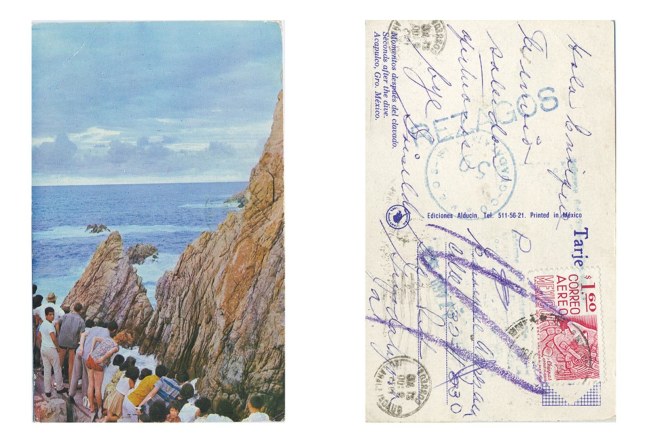 seconds after the dive, 2005

scaffolding and framed postcard at the end of the trail (detail)

scaffolding: variable dimensions

&amp;nbsp;

&amp;nbsp;