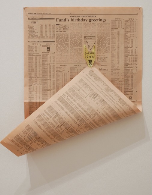c94, 2005
newspaper, turn stub, push pin
15.75 x 16.93 in.

&amp;nbsp;

&amp;nbsp;