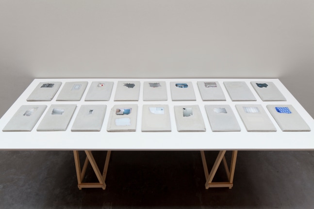 untitled, 2013

set of 16 concrete plates

11.81 x 8.66 x .98 in

installation view, kurimanzutto, mexico city,&amp;nbsp;2013

&amp;nbsp;