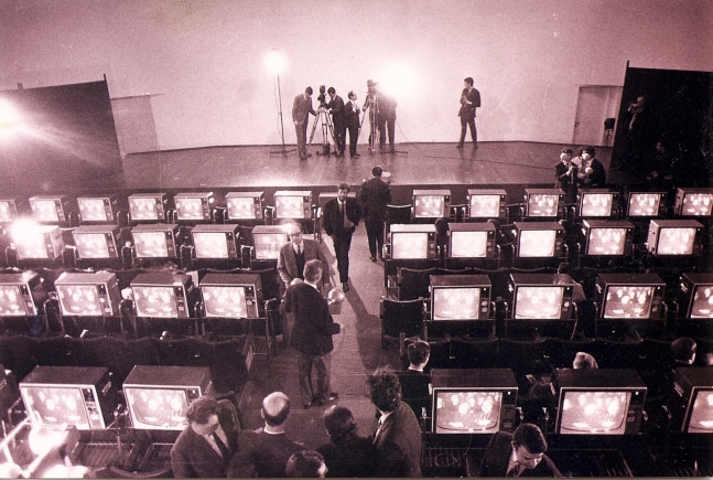 simultaneidad en simultaneidad (simultaneity in simultaneity), 1966. happening at di tella, buenos aires, october 13 and 24, 1966 live broadcasts on television channels 11 and 13 transmissions from radio libertad. &amp;copy; marta minuj&amp;iacute;n