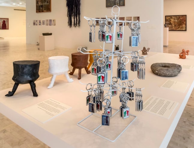 tres ejemplos de reproducci&amp;oacute;n cultural, 2013

instalaci&amp;oacute;n multimedia. llaveros con la imagen del museo del mundo maya en construcci&amp;oacute;n y el logotipo de atlacomulco en el reverso

dimensiones variables

&amp;nbsp;

&amp;nbsp;