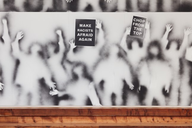 ghost demonstration&amp;nbsp;(detail), 2019

acrylic on wooden panel

300 x 720 in.&amp;nbsp;installed