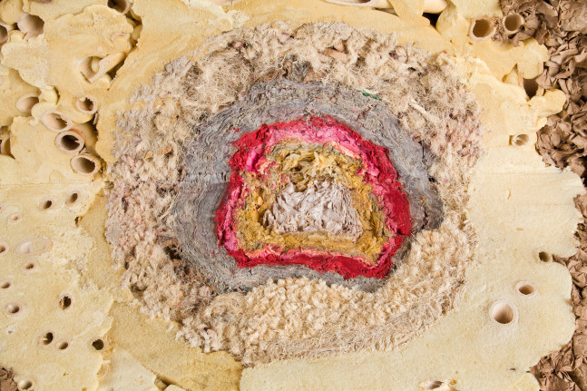 esquema del mundo: estratigraf&amp;iacute;as,&amp;nbsp;2014
polyurethane foam, bamboo, tissue paper, newspaper, kraft paper, cardboard, sisal, styrofoam and adhesive
39.37 x 43.31 x 39.76 in., 21.65 x 41.34 x 29.53 in.