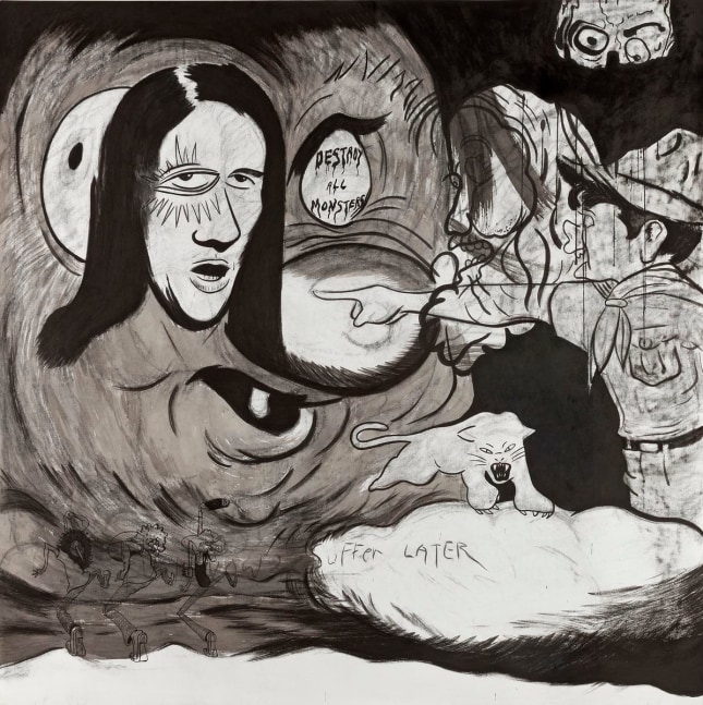 soup, cosmos and tears vs the detroit kid I (homenaje a mike kelley), 2012

carboncillo, l&amp;aacute;piz y tinta china sobre papel

121 x 121 cm

&amp;nbsp;

&amp;nbsp;