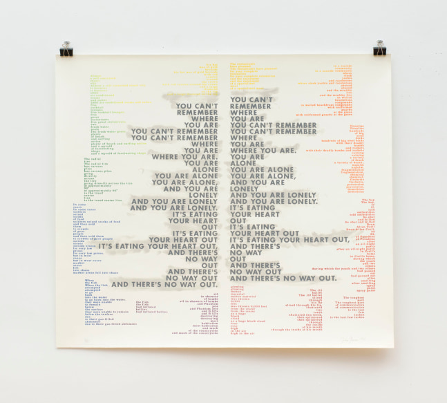 john girono, buddhas and bodhisattvas (rainbow), 1973. serigraf&amp;iacute;a sobre papel arroz. 38 1/8h x 42 1/2w in