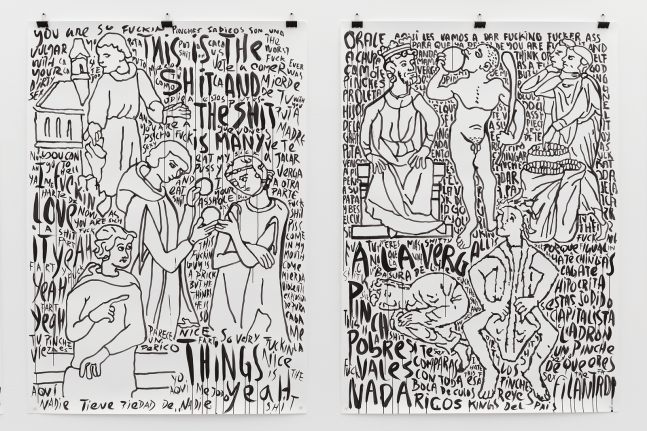 learn to fuck yourself (detail), 2017-2018

set of 72. gouache on paper

70.87 x 50.39 in.&amp;nbsp;each