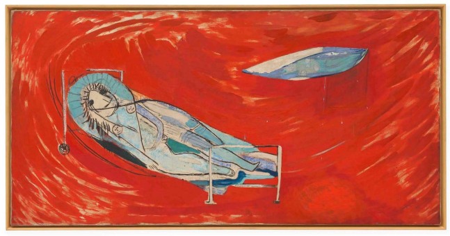 Louise Bourgeois Red Night 1946-48 oil on linen 30 x 60 inches (76.2 x 152.4 cm)  The George Economou Collection
