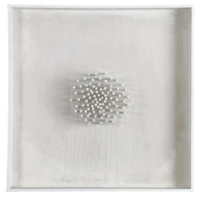 Organic Structure
1960
nails on paperboard in wooden case, white
40 1/2 x 40 1/2 inches (103 x 103 cm)