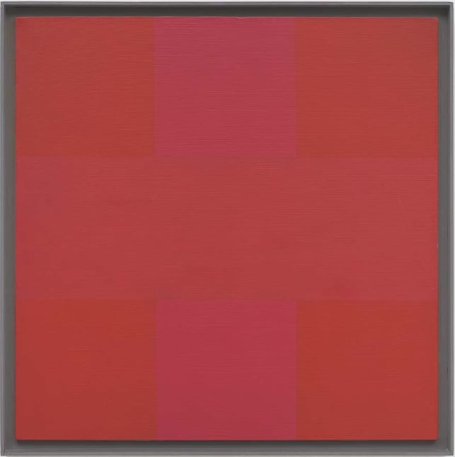 Ad Reinhardt Abstract Painting, Red 1953 oil on canvas in artist's frame canvas: 30 1/8 x 30 in. (76.5 x 76.2 cm) frame: 32 ¼ x 32 in. (81.9 x 81.2 cm)  Private collection