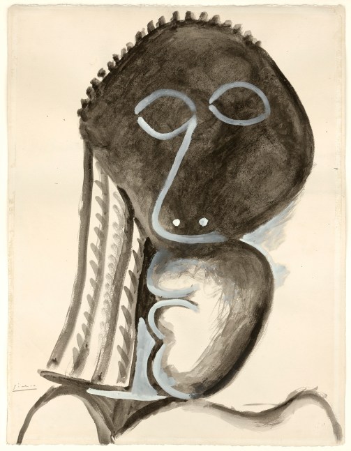 Pablo Picasso

T&amp;ecirc;te

June 29, 1972

india ink wash and gouache on paper

25 7/8 x 19 3/4 inches (65.7 x 50.2 cm)