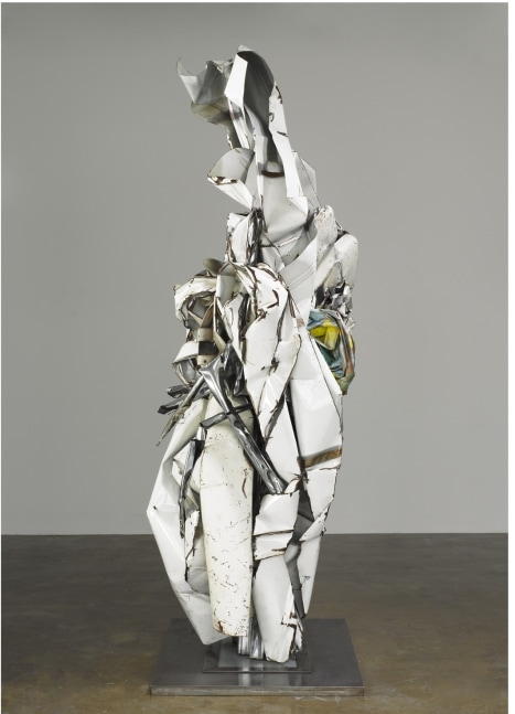 John Chamberlain

Endzoneboogie

1988

painted and chome-plated steel

116 x 48 1/2 x 48 1/2 inches (294.6 x 123.2 x 123.3 cm)&amp;nbsp;