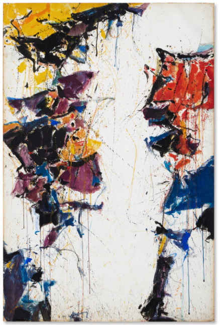 SAM FRANCIS
Untitled (Study for White Line)
circa 1958
gouache on paper mounted on panel
40 1/4 x 26 1/2 inches (102.2 x 67.3 cm)