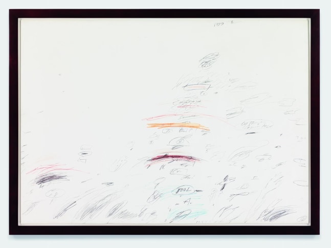 Cy Twombly Capri 1960 wax crayon, graphite and pen on paper 29 x 40 inches (73.7 x 101.6 cm)