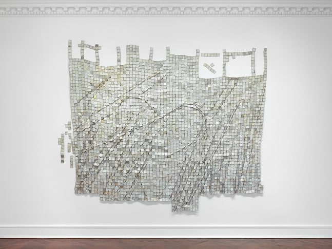 El Anatsui

Metas II
2014
found aluminum and copper wire
dimensions variable; as displayed: 94&amp;nbsp; x 107 inches (238.8 x 271.8 cm)