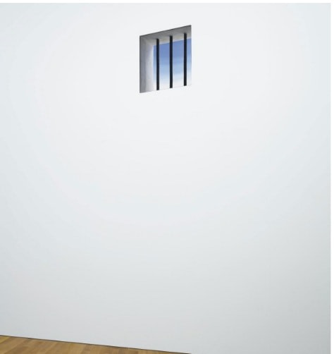 Robert Gober
Prison Window
1992
plywood, forged iron, plaster, latex paint, lights
window: 48 x 53 x 36 inches (121.9 x 134.6 x 91.4 cm) with 24 x 24 inch (61 x 61 cm) opening