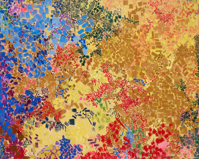 Lynne Drexler

Flowered Hundred

1962

oil on canvas

70 x 87&amp;nbsp;&amp;frac12; inches (177.8 x 222.3 cm)

&amp;copy; The Estate of Lynne Drexler