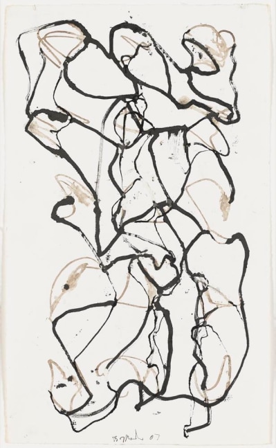Brice Marden
Stele Drawing 5
2007
Kremer ink on Rives BFK paper
14 7/8 x 9 inches (37.8 x 22.9 cm)&amp;nbsp;