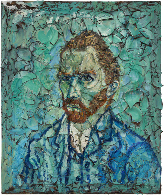 JULIAN SCHNABEL
Number 6 (Van Gogh Self-Portrait Musee d&amp;#39;Orsay, Vincent)
2020
oil, plates, and bondo on wood
72 x 60 inches (182.9 x 152.4 cm)