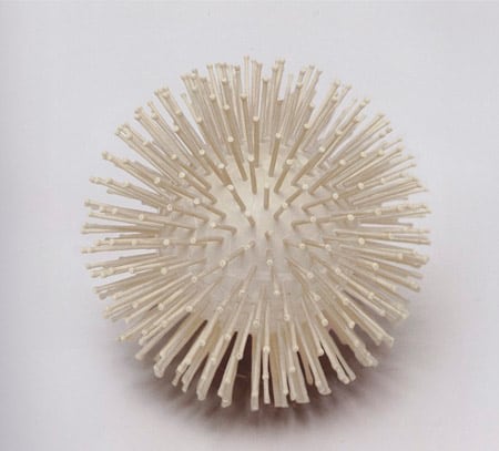 White Sphere
1961
white paint over nails on wooden sphere
diameter: 6 11/16 inches (17 cm)&amp;nbsp;