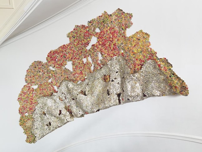 El Anatsui

TKT
2014
found aluminum and copper wire
dimensions variable; as displayed: 84&amp;nbsp; x 131 inches (213.4 x 332.7 cm)&amp;nbsp;