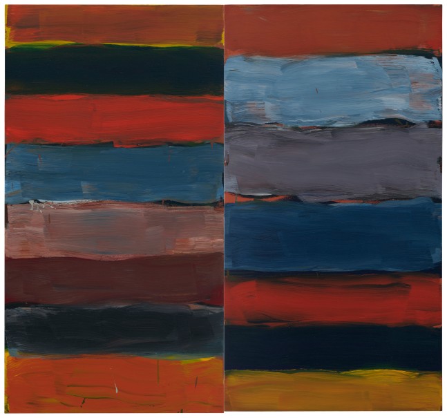Sean Scully

Mud Sky Diptych

2019

oil on aluminum

51 x 55 inches 9129.5 x 139.7 cm)&amp;nbsp;