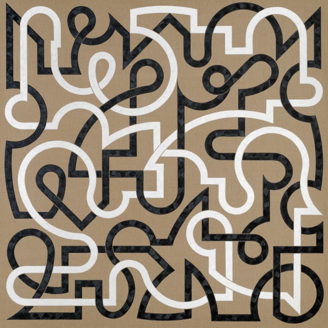 Valerie Jaudon, Prelude, 2023. Oil on linen, 66 x 66 inches