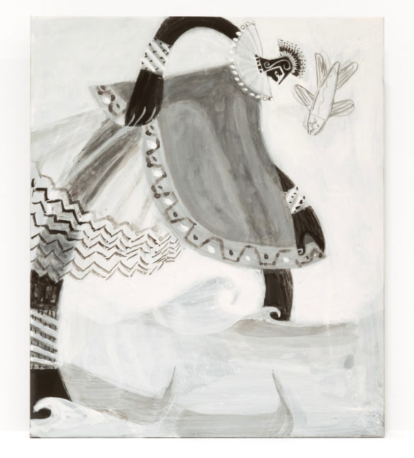 Elena Sisto, Amphibia, 2022. Mixed media on panel, 10 x 8 inches