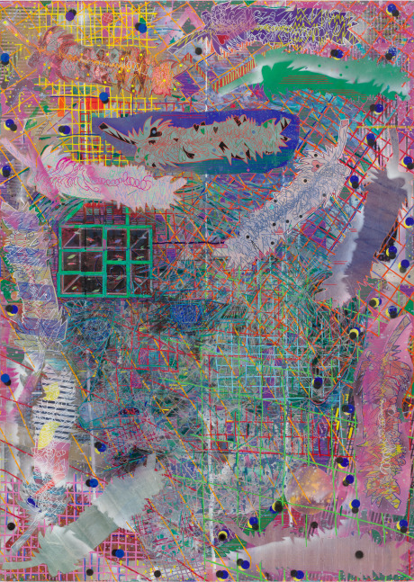 Josh (Energy Version (Solar Eclipse (Up Up Up))), 2021
Acrylic and mixed media on mulberry paper on wood
84 x 60 inches