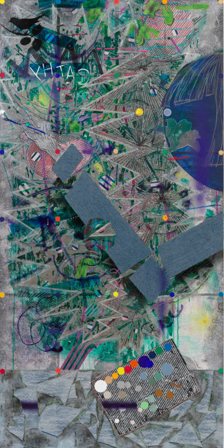 Catherine, 2021
Acrylic and mixed media on mulberry paper on wood
72 x 36 inches