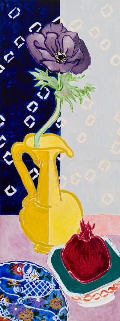 Robert Kushner, Uncle Sam's Cruet II, 2023. Oil, acrylic, and conté crayon on panel, 48 x 18 inches