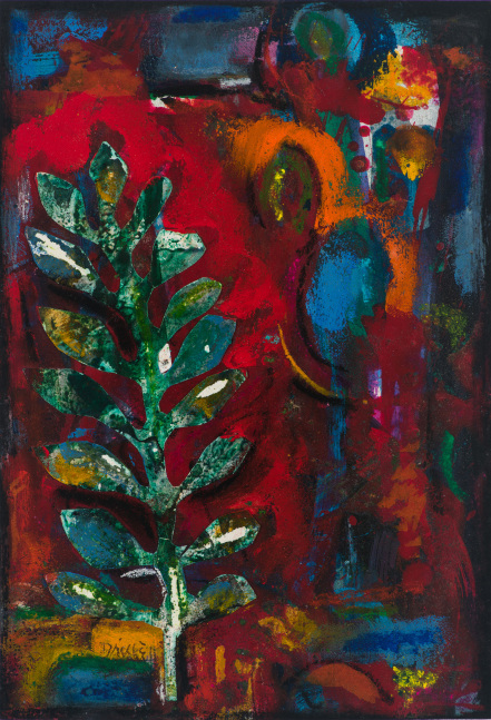 The Branch,&amp;nbsp;2002
Collage and oil on paper
8 x 5 1/2 inches