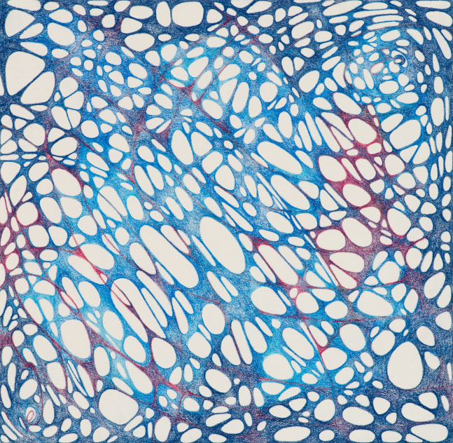 Katia Santibañez, For Quite Awhile, 2022. Colored pencil on paper, 7 3/4 x 8 inches