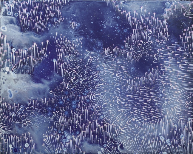 Blue Field (firefly), 2023. Acrylic on linen, 24 x 30 inches