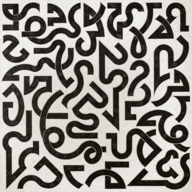 Valerie Jaudon, Segno, 2021. Oil on canvas, 48 x 48 inches