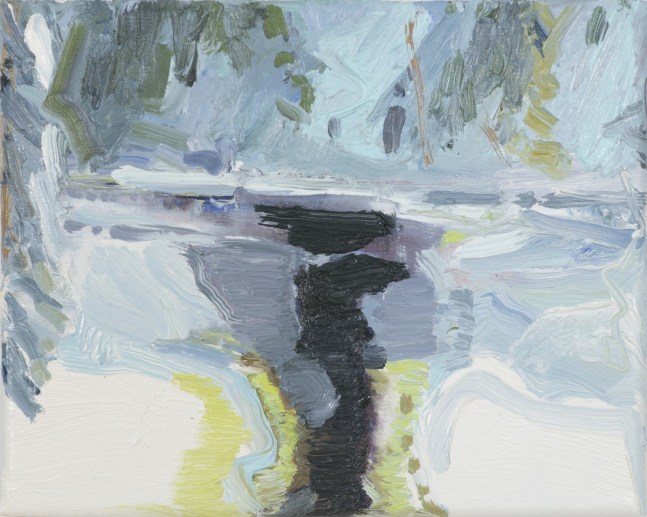 Eric Aho, Little Frozen River II, 2022. Oil on linen, 8 x 10 inches