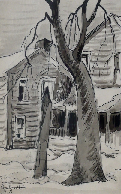 Two Houses in Winter, 1918

Ink and graphite on paper

8 3/8 x 5 1/4 inches