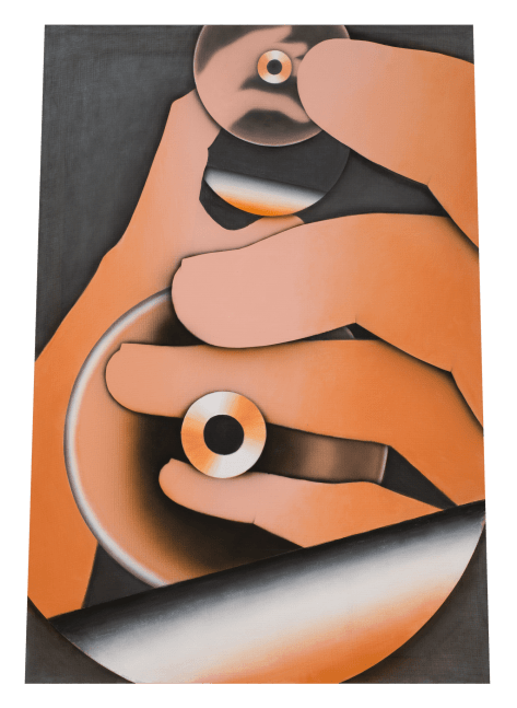 Seesaw, 2020
Mixed media on mesh
68 x 48/45 inches