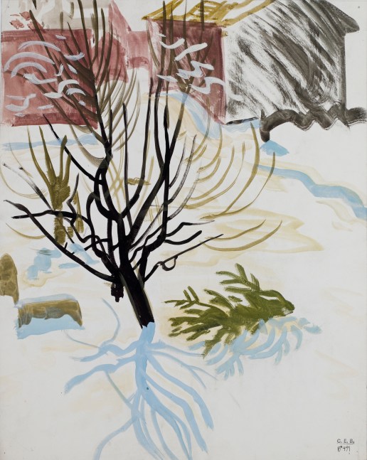 Snow Scene with Black Tree, c. 1916

Watercolor on paper

16 x 12 3/4 inches