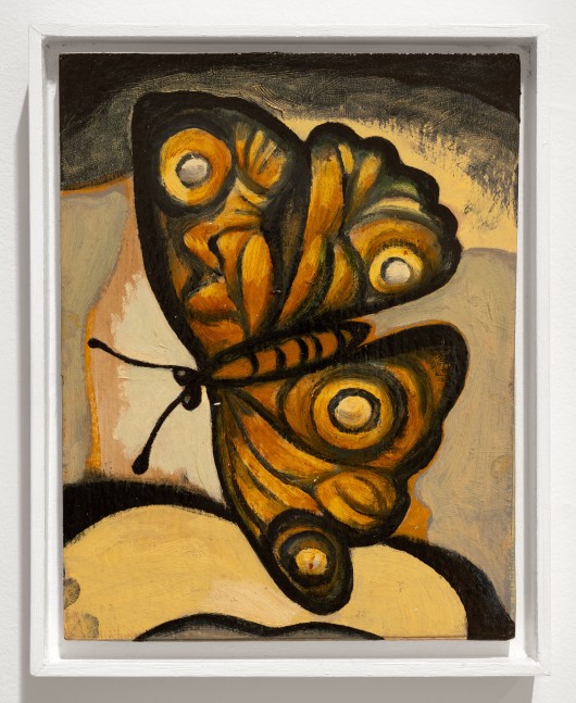 Garry Nichols, Butterfly, 2020. Oil on wood, 11 x 8 1/2 inches
