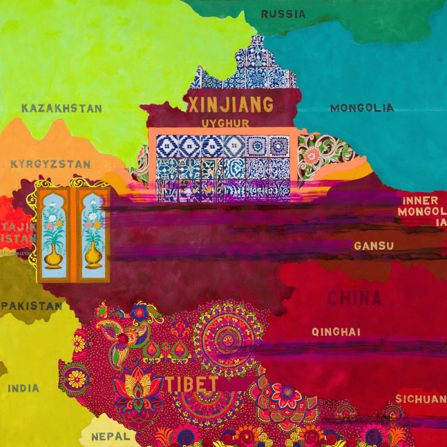 Xinjiang Tibet, 2022-23 Acrylic on canvas 60 x 60 inches