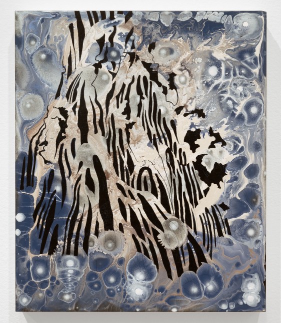 Barbara Takenaga, Tracing (Hokusai), 2022. Acrylic on panel, 12 x 10 inches