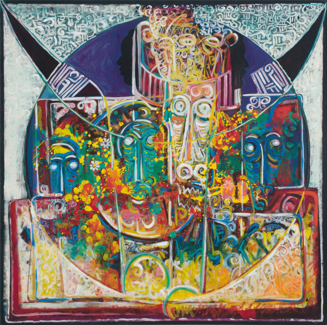 David Driskell, Our Ancestors, Festival, 1973. Oil on canvas, 50 x 50 inches