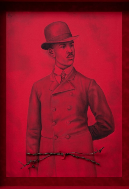 The Red III, 2021
Cont&amp;eacute; on paper with attached found object
45 3/4 x 34 x 5&amp;nbsp;1/4&amp;nbsp;inches