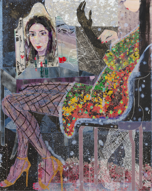 finally Bridget, 2021
Acrylic and mixed media on mulberry paper on wood
60 x 48 inches