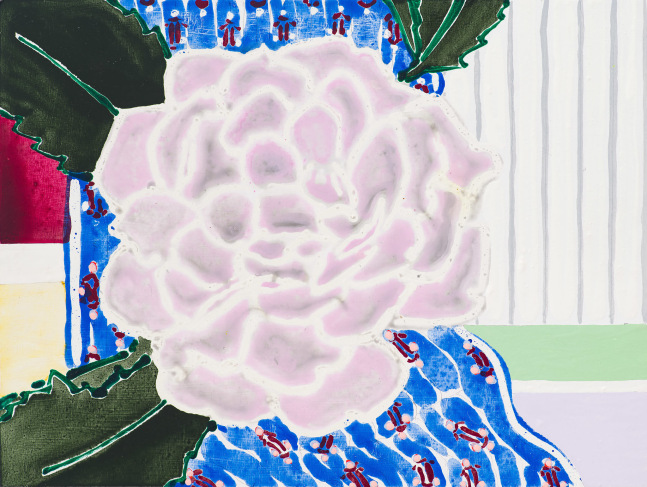 Robert Kushner, Camellia Dawn II, 2022. Oil and acrylic on wood panel, 18 x 24 inches