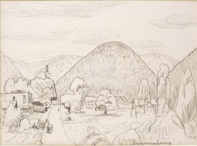 Sinnamahoning, Pennsylvania, 1939

Graphite on paper

12 1/2 x 17 1/8 inches